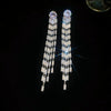 Women's Highend Copper Geometric Zircon Tassel Earrings