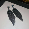 Women's Highend Copper Geometric Zircon Tassel Earrings