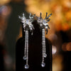 Women's Highend Copper Geometric Zircon Tassel Earrings