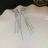 Women's Highend Copper Geometric Zircon Tassel Earrings