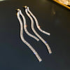 Women's Highend Copper Geometric Zircon Tassel Earrings