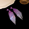 Women's Highend Copper Geometric Zircon Tassel Earrings