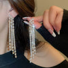 Women's Highend Copper Geometric Zircon Tassel Earrings