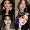 Women's Highend Copper Geometric Zircon Tassel Earrings