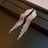 Women's Highend Copper Geometric Zircon Tassel Earrings