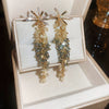 Women's Highend Copper Geometric Zircon Tassel Earrings