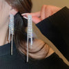 Women's Highend Copper Geometric Zircon Tassel Earrings