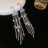 Women's Highend Copper Geometric Zircon Tassel Earrings