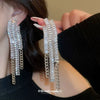 Women's Highend Copper Geometric Zircon Tassel Earrings