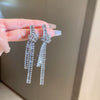 Women's Highend Copper Geometric Zircon Tassel Earrings