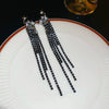 Women's Highend Copper Geometric Zircon Tassel Earrings