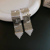 Women's Highend Copper Geometric Zircon Tassel Earrings