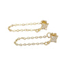 Women's Highend Fashion Cross Chain Tassel Earrings Copper Geometric U Shape Electroplated Jewelry
