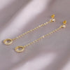 Women's Highend Fashion Cross Chain Tassel Earrings Copper Geometric U Shape Electroplated Jewelry