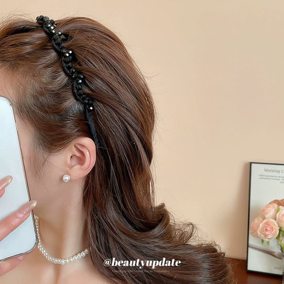 Women's Highend Fashion Diamonddesigned Ushaped Imitation Pearl Headband Hair Accessory