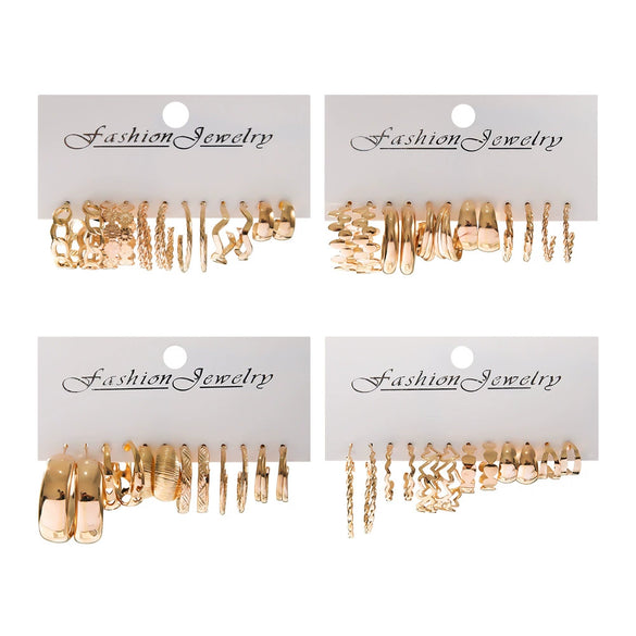 Women's Highend Fashion Geometric Metal Earrings With Electroplating