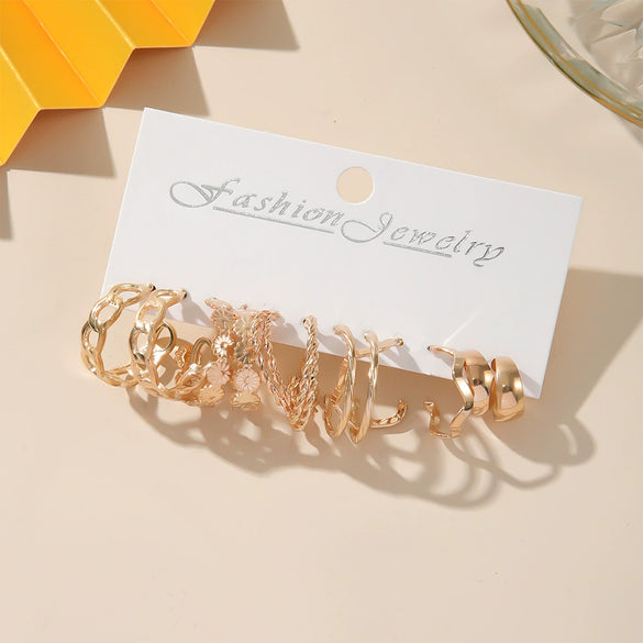 Women's Highend Fashion Geometric Metal Earrings With Electroplating