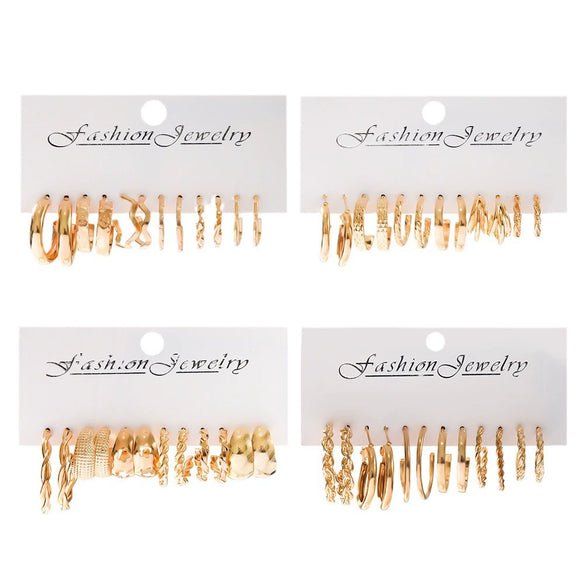 Women's Highend Fashion Geometric Metal Earrings With Electroplating