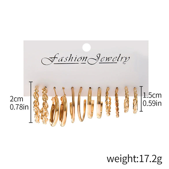 Women's Highend Fashion Geometric Metal Earrings With Electroplating