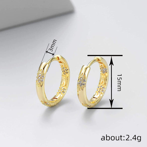 Women's Highend Fashion Jewelry Copper Geometric Microinlaid Zirconia Wheat Earrings