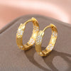 Women's Highend Fashion Jewelry Copper Geometric Microinlaid Zirconia Wheat Earrings