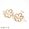 Women's Highend Feel Flower Shape Stainless Steel Electroplated Earrings