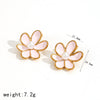 Women's Highend Feel Flower Shape Stainless Steel Electroplated Earrings