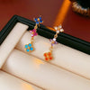 Women's Highend Flower Patterned Copper Earrings With Zirconia And 18K Real Gold Electroplated Silver Needle