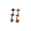 Women's Highend Flower Patterned Copper Earrings With Zirconia And 18K Real Gold Electroplated Silver Needle
