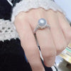 Women's Highend Geometric Copper Imitation Pearl Zircon Ring Jewelry