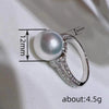 Women's Highend Geometric Copper Imitation Pearl Zircon Ring Jewelry