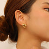 Women's Highend Geometric Cross Stainless Steel Electroplated Earrings