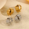 Women's Highend Geometric Cross Stainless Steel Electroplated Earrings