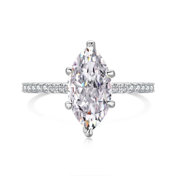 Women's Highend Geometric S925 Sterling Silver Ring With 8A Zircon Inlaid And Electroplated Design