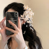 Women's Highend Handmade Fabric Orchid Tassel Side Hairpin Headwear