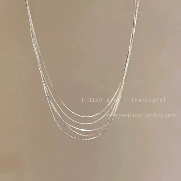 Women's Highend Light Luxury Metal Snake Bone Clavicle Necklace With Geometric Style And Electroplating