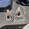 Women's Highend Minimalist Copper Earrings With Drop Shape And Geometric Pattern Set With Zirconia