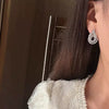 Women's Highend Minimalist Copper Earrings With Drop Shape And Geometric Pattern Set With Zirconia