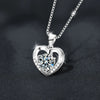 Women's Highend Moissanite 925 Silver Heartshaped Pendant Necklace