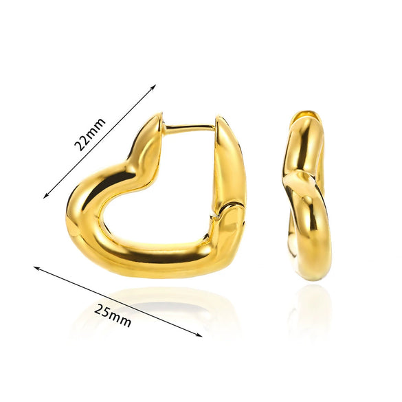 Women's Highend Nonfading Copper Heart U Star Shape Electroplated Earrings