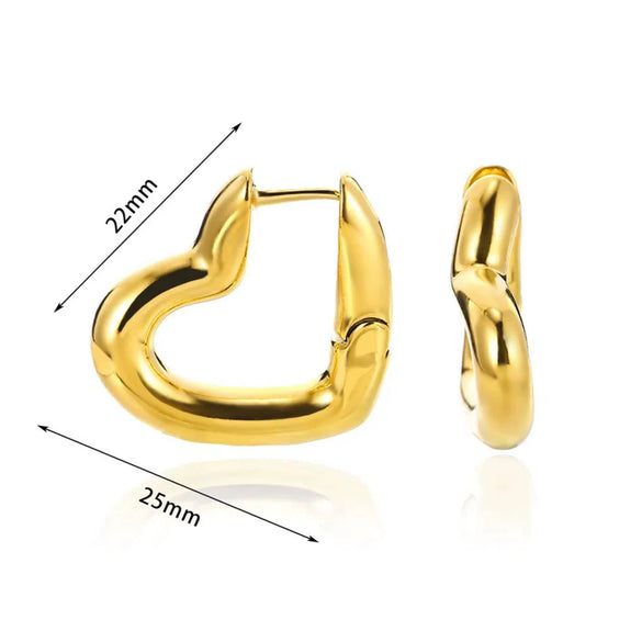 Women's Highend Nonfading Copper Heart U Star Shape Electroplated Earrings