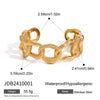 Women's Highend Openend Stainless Steel Gold Bracelet With Geometric Design And Electroplating