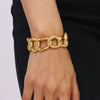 Women's Highend Openend Stainless Steel Gold Bracelet With Geometric Design And Electroplating