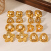 Women's Highend Pearl Stainless Steel Geometric Flower Earrings With Electroplating