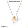 Women's Highend Stainless Steel And Titanium Steel Necklace With Geometric And Animal Style Starfish Pendant And Snake Bone Chain Electroplated