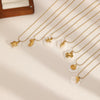 Women's Highend Stainless Steel And Titanium Steel Necklace With Geometric And Animal Style Starfish Pendant And Snake Bone Chain Electroplated