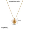 Women's Highend Stainless Steel And Titanium Steel Necklace With Geometric And Animal Style Starfish Pendant And Snake Bone Chain Electroplated