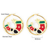 Women's Highend Stainless Steel Christmas Stocking And Tree Earrings With Electroplated Geometric Festive Design Wholesale