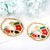 Women's Highend Stainless Steel Christmas Stocking And Tree Earrings With Electroplated Geometric Festive Design Wholesale