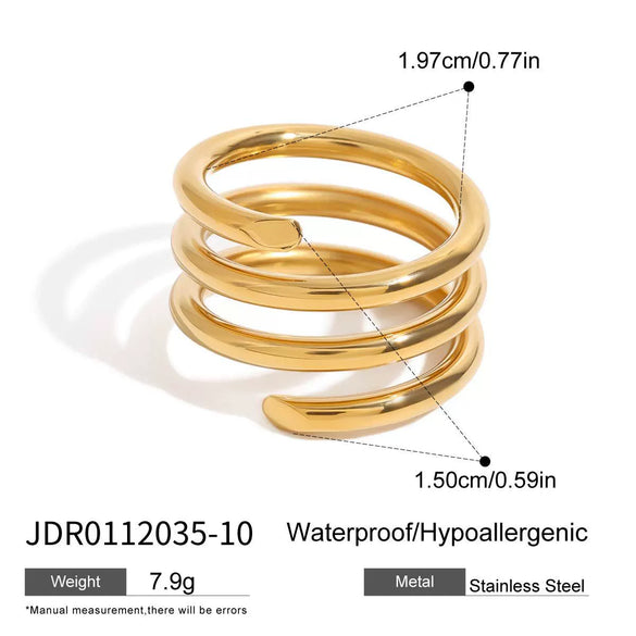 Women's Highend Stainless Steel Geometric Animal Style Electroplating Oildropping Zircon Ring